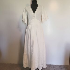 Zara trf white eyelet maxi dress